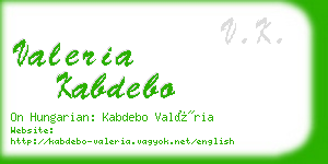 valeria kabdebo business card